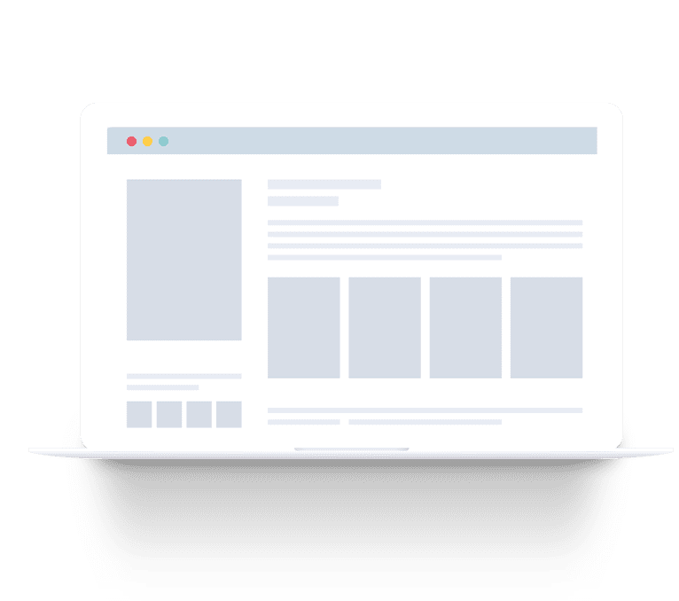 gráfico estilizado que representa sitios web para computadoras y dispositivos móviles
